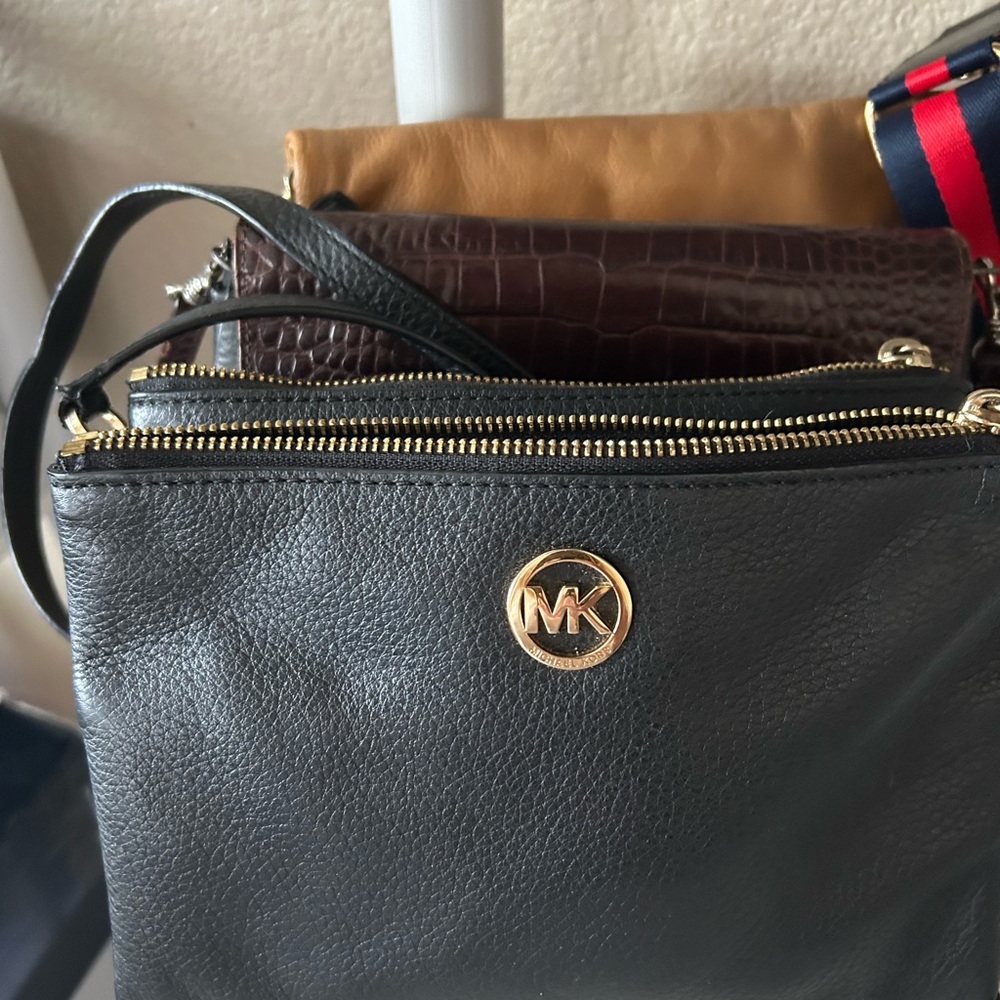 Michael Kors Black and Gold Crossbody Bag
